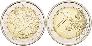 Италия евронабор из 8 монет 2008 1, 2, 5, 10, 20, 50 евроцентов, 1 и 2 евро KM 210, 211, 212, 213, 214, 215, 216, 217 UNC 00-00