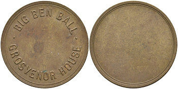Англия жетон ND BIG BEN BALL, GROSSVENOR HOUSE, диаметр 30,5 мм. латунь 4572-422