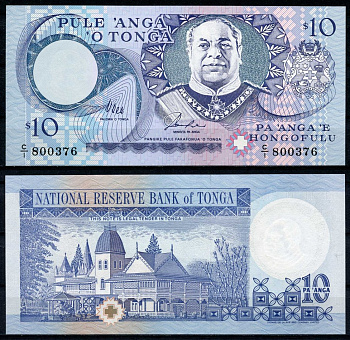 Тонга 10 паанга ND (1995) Pick 34 a бумага UNC (пресс) 451-584-3