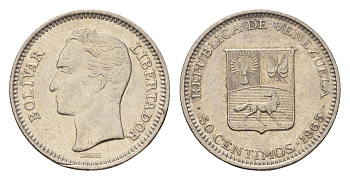 Венесуэла 50 сентимо 1965 Симон Боливар Y 41 никель 4669-613