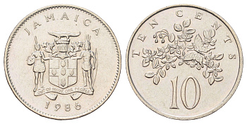 Ямайка 10 центов 1986 KM 47 медно-никель UNC 4128-324