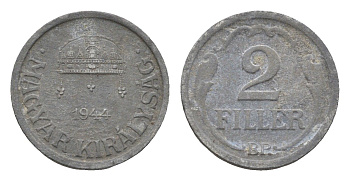 Венгрия 2 филлера 1944 BP KM 519 цинк 4664-912