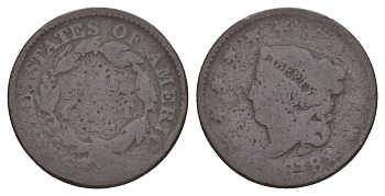 США 1 цент 1818 KM 45 медь 4656-127