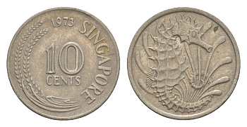 Сингапур 10 центов 1973 KM 3 медно-никель 4640-561