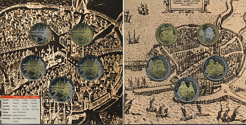НИДЕРЛАНДЫ НАБОР ИЗ 5 МЕДАЛЕЙ 2007 400 ЛЕТ АДМИРАЛУ МИХАИЛУ АДРИАНСЗОНУ ДЕ РЮЙТЕРУ 1607-1676, БУКЛЕТ UNC 7-4-49