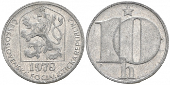 Чехословакия 10 геллеров 1978 KM 80 алюминий 44-1032
