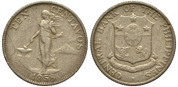 ФИЛИППИНЫ 10 СЕНТИМО 1958 KM 188 медь цинк никель G 4181-265