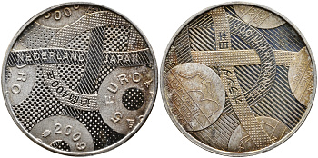 НИДЕРЛАНДЫ 5 ЕВРО 2009 400 ЛЕТ ТОРГОВОМУ СОЮЗУ С ЯПОНИЕЙ KM NEW серебро PROOF 1524-742