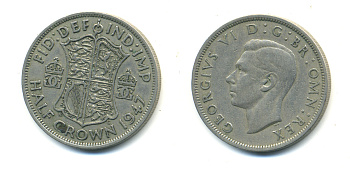 Великобритания 1/2 кроны 1947 Георг VI (1936-1952) KM 866, Spink 4101 медно-никель 83-645