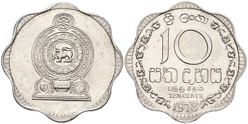 Шри-Ланка 10 центов 1978 KM 140 a алюминий 83-735