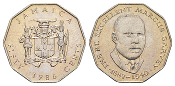 Ямайка 50 центов 1986 KM 65 медно-никель UNC 4634-716