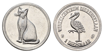 Нидерланды жетон торгового цента - 1 Dierenaar кошка, диаметр 25 мм, вес 2 гр алюминий 4678-551
