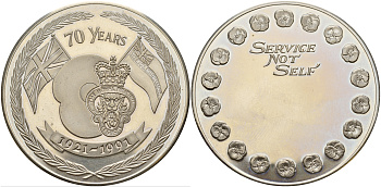 Англия медаль 1991 70 лет Британскому Легиону медно-никель UNC 5-4-5-26