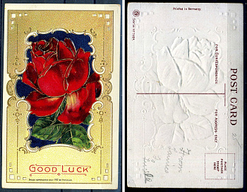 Германия post card - открытка с пожеланием удачи, рифленая 2193-69