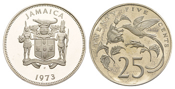 Ямайка 25 центов 1973 KM 43 медно-никель PROOF 1079-2-62
