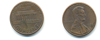 США 1 ЦЕНТ 1994 ЛИНКОЛЬН KM 201b цинк плакированный медью 179-453