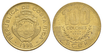Коста-Рика 100 колонов 1998 KM 230a алюминиевая бронза UNC 4642-942