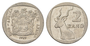 ЮАР 2 ранда 1989 KM 139 медь плакированная никелем 4626-1013