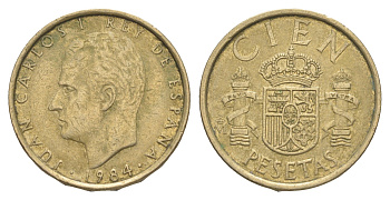 Испания 100 песет 1984 Хуан Карлос I (1975-2014) KM 826 алюминиевая бронза 4538-526