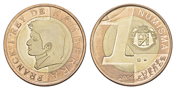 Королевство Камберра 1 нумизма 2004 Франк I, Микрогосударство Королевство Камберра расположено на острове в Тихом океане, недалеко от Австралии. Художник Франк Медина создал это королевство, изначально под названием Княжество Камберра. Это княжество сущес