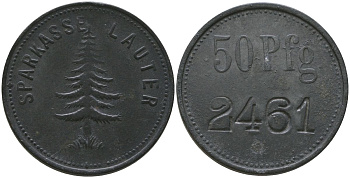 Лаутер (Саксония) 50 пфенингов ND Funck 280.2A цинк 4175-544