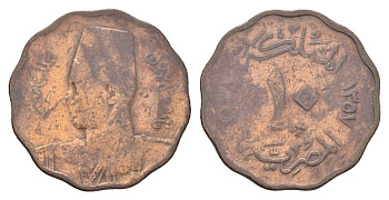 Египет 10 миллим 1938 KM 361 бронза 4660-1211