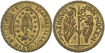 ЕВРОПА ЖЕТОН ND ДИАМЕТР 20 ММ. желтый металл 99-548