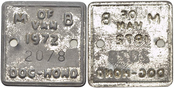 НИДЕРЛАНДЫ СОБАЧИЙ ЖЕТОН 1972 OF VAN DOG-HONG, №2078, ЖЕТОН ОБ УПЛАТЕ ГОДОВОГО НАЛОГА С ВЛАДЕЛЬЦЕВ СОБАК сталь 4517-1136