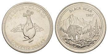 Канада 1 сувенирный доллар 1987 Джаспер, Альберта, диаметр 33 мм, ес 12,8 гр Pelletier AB319 никель сталь UNC 11-159-22