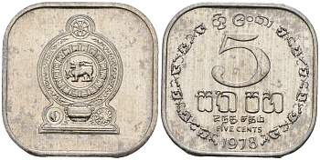 Шри-Ланка 5 центов 1978 KM 139a алюминий 4136-664