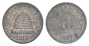 Фойхт 10 пфеннигов 1917 Funck 128.2, Men18 9130.2 цинк 5010-633
