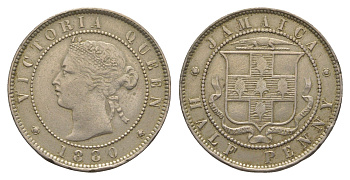 Ямайка 1/2 пенни 1880 Виктория (1837-1901) KM 16 медно-никель 1529-1141