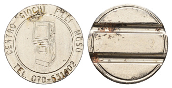 Италия жетон на развлекательных автоматов диаметр 23,5 мм, вес 6 гр нержавеющая сталь 4670-545