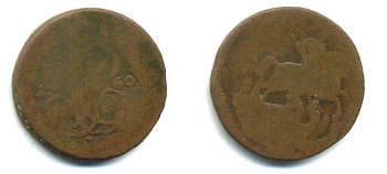 РОССИЯ 1 КОПЕЙКА 1760 медь 61-813