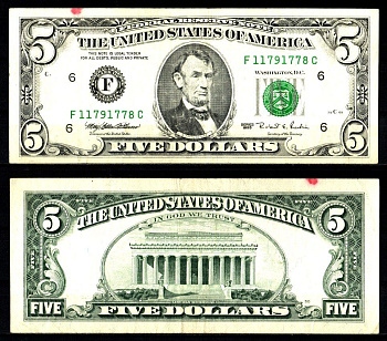 США 5 долларов 1995 Pick 498 бумага 2119-34-1-1