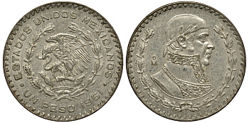 Мексика 1 песо 1961 Хосе Мария Морелос KM 459 серебро 107-1113