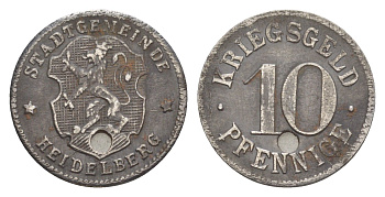 Гейдельберг 10 пфеннигов ND (1918-1919) Funck 203.1, Men18 14006.2 железо 4636-1116