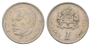 Марокко 1 дирхам 2002 Y 117 медно-никель 4703-231