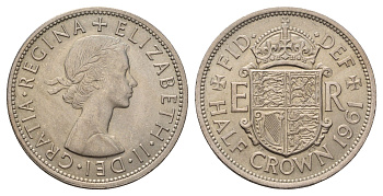 Великобритания 1/2 кроны 1961 Елизавета II (1952-2022) KM 907, Spink 4145 медно-никель aUNC 3996-422
