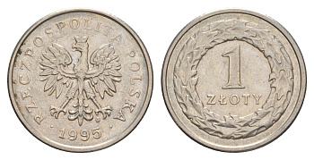 Польша 1 злотый 1995 MW Y 282 медно-никель 4647-965