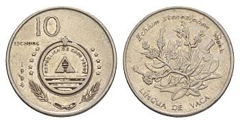 Кабо-Верде 10 эскудо 1994 Растения - Синяк (echium stenosiphon) KM 32 сталь плакированная никелем 4643-638