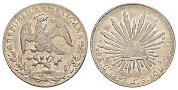 Мексика 8 реалов 1897 KM 377.8 серебро 00-901-31