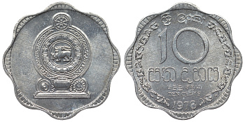 Шри-Ланка 10 центов 1978 KM 140 a алюминий 4118-943