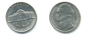 США 5 ЦЕНТОВ 1996 P, ДЖЕФФЕРСОН KM А192 медно-никель 179-754