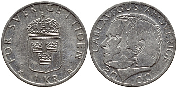 Швеция 1 крона 2000 Карл XVI Густав (1973- ) KM 852а медно-никель 4379-227