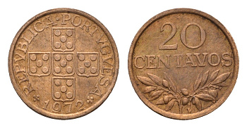 Португалия 20 сентаво 1972 KM 595 бронза 4674-755