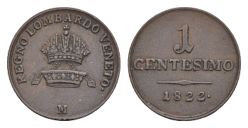 Ломбардия-Венеция 1 чентезимо 1822 C 1 медь 413-2235