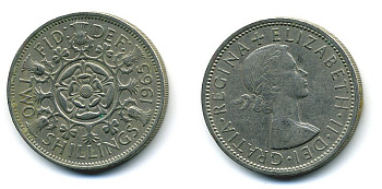 Великобритания 2 шиллинга (флорин) 1965 Елизавета II (1952-2022) KM 906, Spink 4146 медно-никель 4110-1515