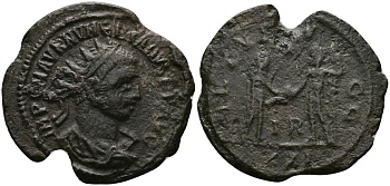 Римская Империя аврелианиан 283 Нумериан VIRTVS AVGG Финикия, Триполи fine (степень редкости R2) RIC 470 бронза 1073-10-37