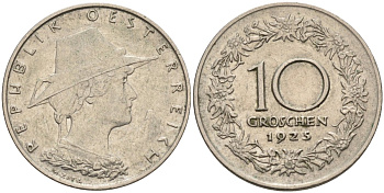 Австрия 10 грошей 1925 KM 2838 медно-никель 4591-1017